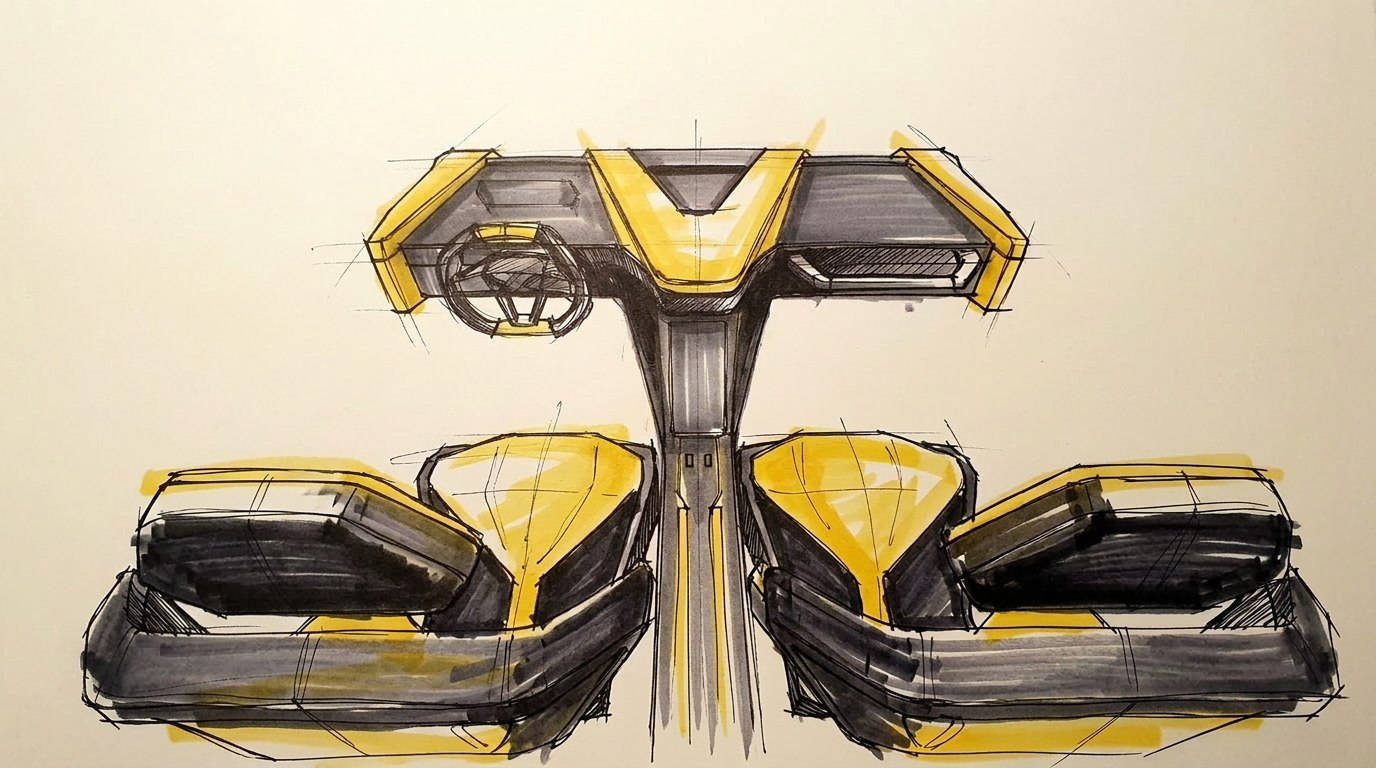 Front cabin layout sketch