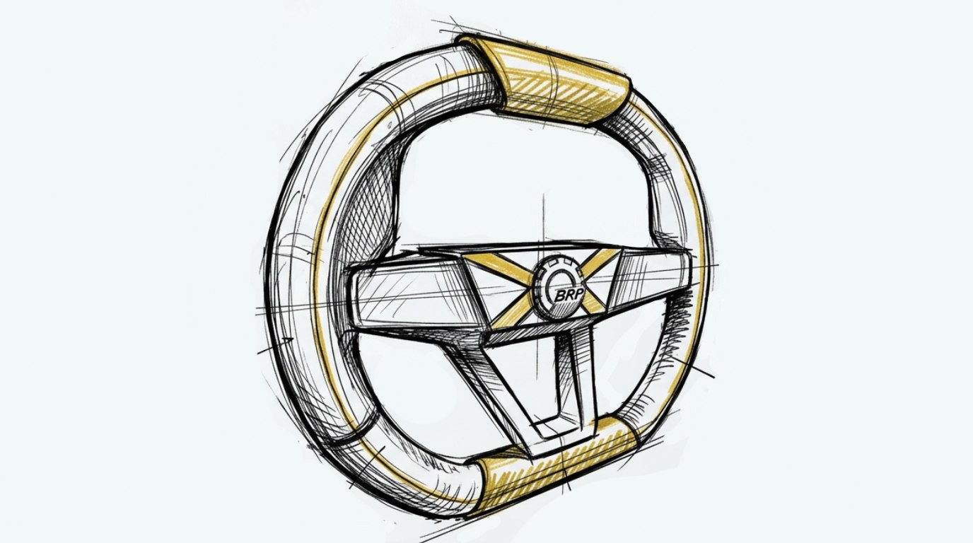 Steering wheel front colour drawing
